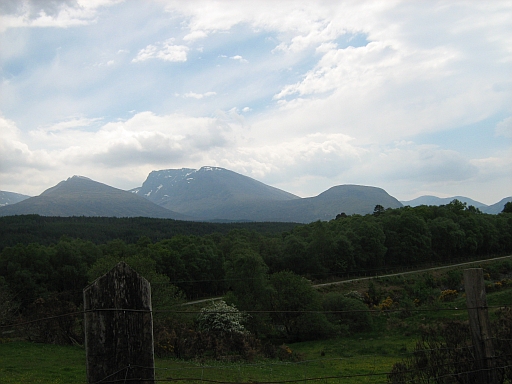 Ben Nevis rising out of the landscape seen from the B8004